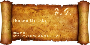 Herberth Ida névjegykártya
